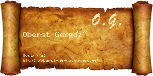 Oberst Gergő névjegykártya